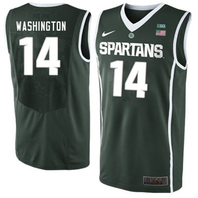 Men Michigan State Spartans NCAA #14 Brock Washington Green Authentic Nike 2020 Stitched College Basketball Jersey NI32O73FG